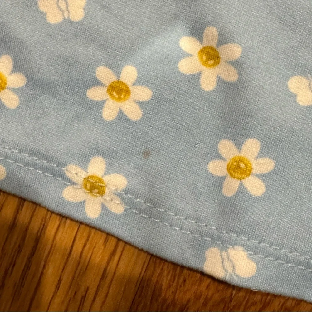 Blue Floral toddler dress sz 2t with flower butterfly design and tie back